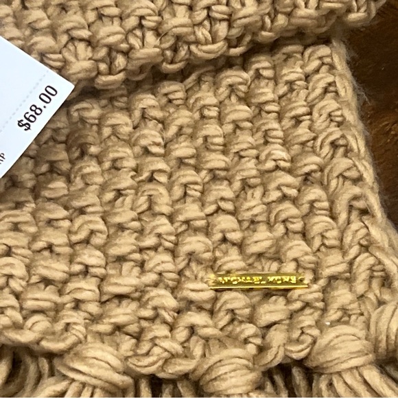 Michael Kors Camel Knit Fringe Scarf - Picture 4 of 4